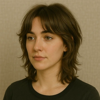 curtain bangs wolf cut short hair