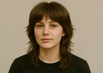 a woman with layer wolf cut hair