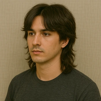 Middle Part Wolf Cut Men