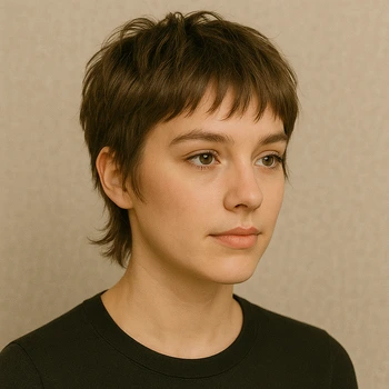 pixie inspired short wolf cut