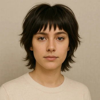 short wolf cut with bangs