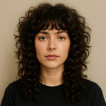 Wolf Cut with Bangs Curly Hair