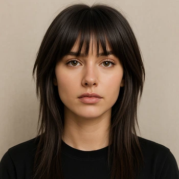 Wolf Cut with Bangs Straight Hair