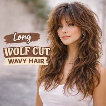 Long Wolf Cut Wavy Hair