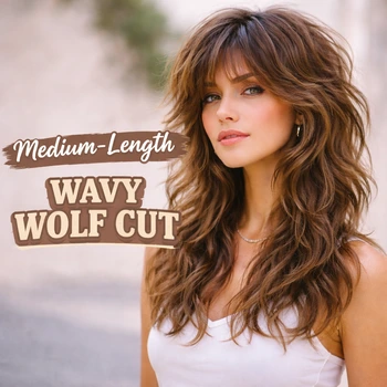 Medium-Length Wavy Wolf Cut