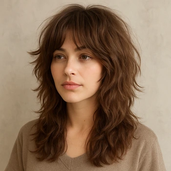 Shaggy Wolf Cut with Curtain Bangs